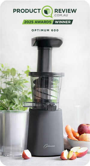 optimum 600m compact cold press juicer best award winner australia
