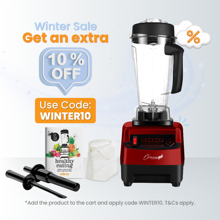 froothie best high speed blender optimum 9200A award winner powerful 2611 watts, red