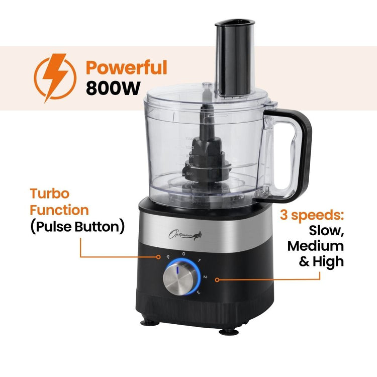 optimum best food processor australia 8 cup versatile attachments 800W
