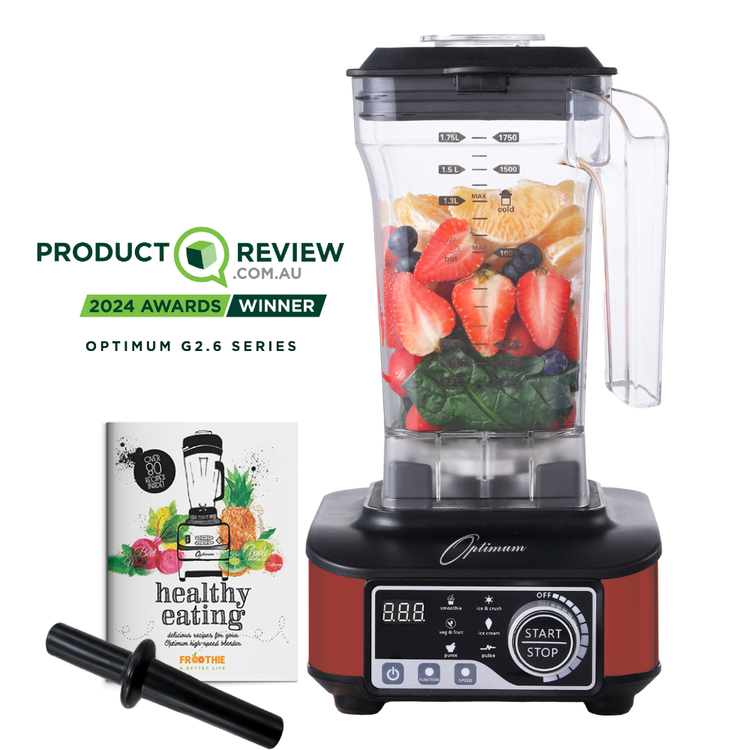 optimum g2.6 best blender for smoothies, smoothie maker - productreview award winner red