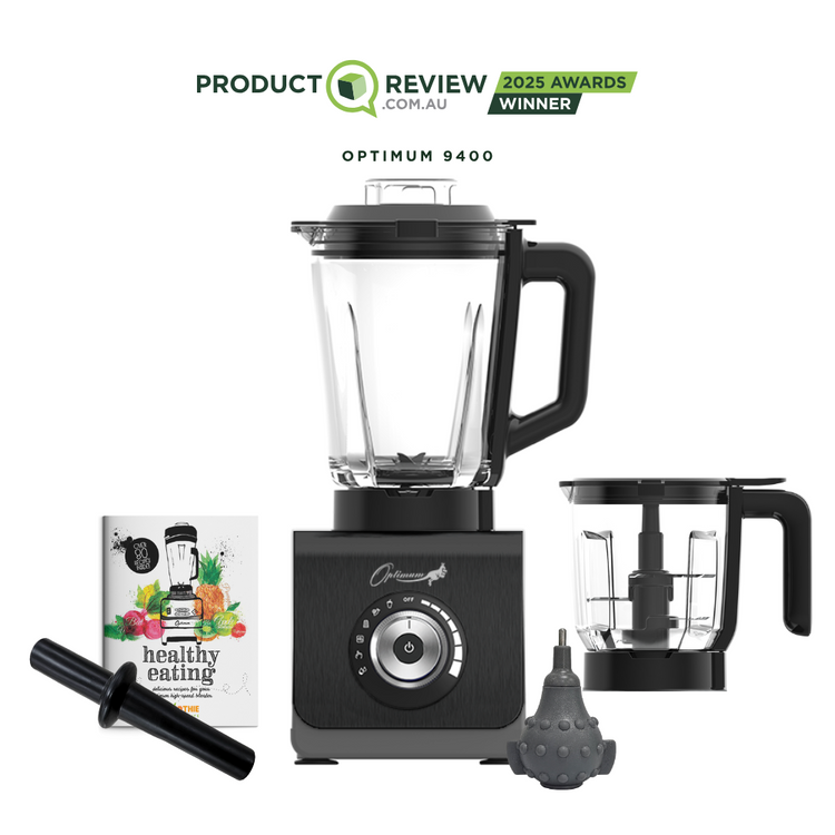 optimum 9400 essential food blender smoothie drink maker with glass jug black garlic peeler bpa free plastic jug stainless steel jug