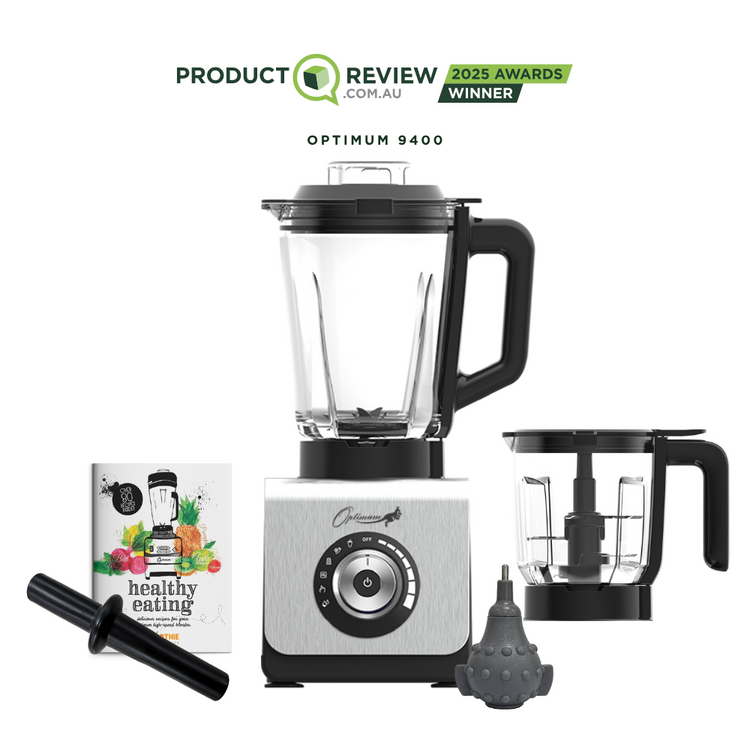 optimum 9400 essential food blender smoothie drink maker with glass jug silver garlic peeler bpa free plastic jug stainless steel jug