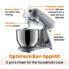 Thumbnail for optimum bon appetit stand mixer kitchenaid competitor powerful big capacity multiple attachments mixing shield