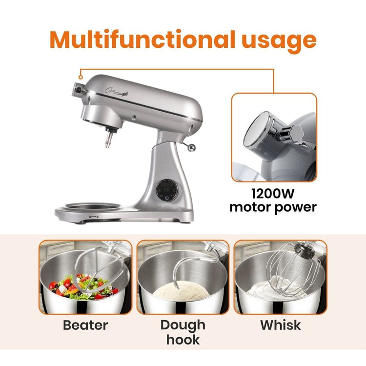 optimum bon appetit stand mixer kitchenaid competitor powerful big capacity multiple attachments
