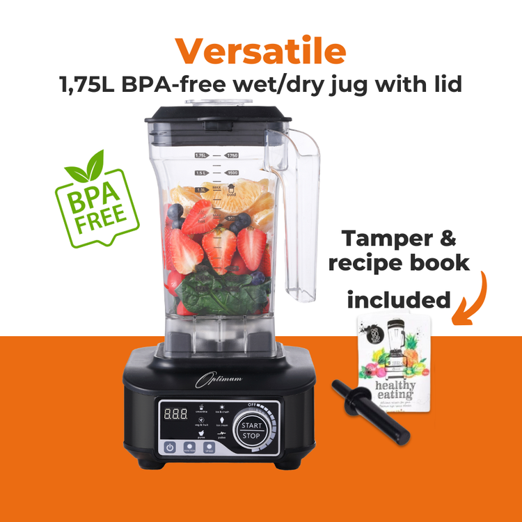 optimum g2.6 slim best smoothie maker australia, 1.75l bpa free jug, free tamper and recipe book