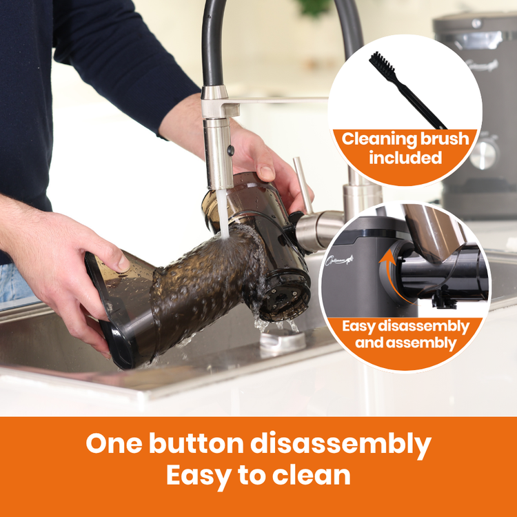 h3000 essential horizontal cold press juicer is easy to assembly and clean