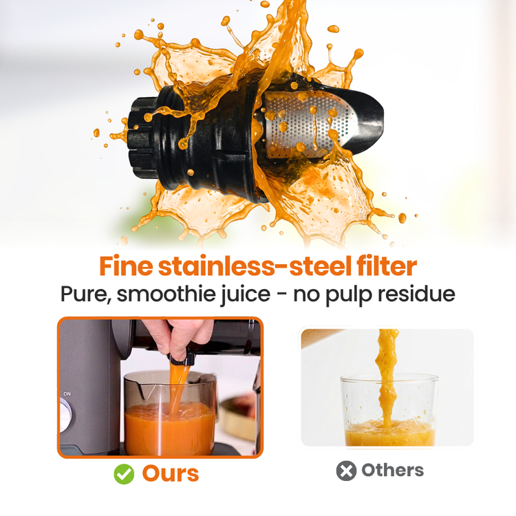 horizontal juicer h3000 essential best cold press juicer australia big mouth stainless steel filter, fine no pulp