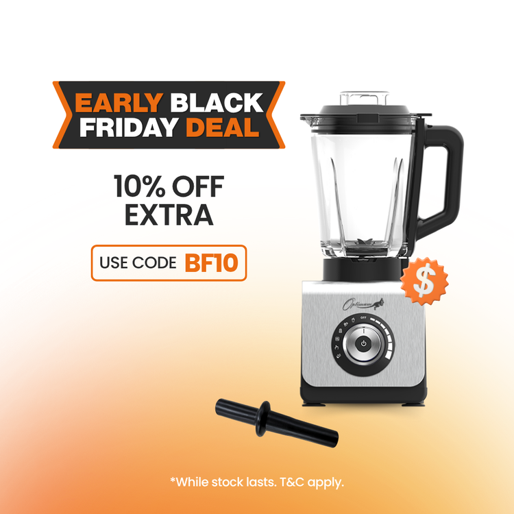 optimum 9400 essential food blender smoothie drink maker with glass jug silver special black friday discount