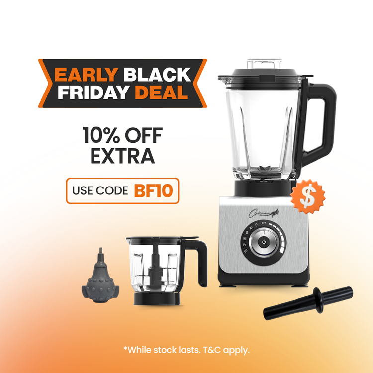 optimum 9400 essential food blender smoothie drink maker with glass jug silver garlic peeler bpa free plastic jug stainless steel jug special black friday discount