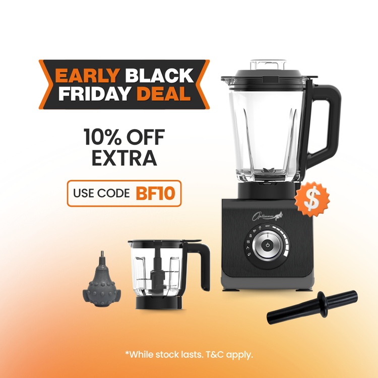 optimum 9400 essential food blender smoothie drink maker with glass jug black  garlic peeler bpa free plastic jug stainless steel jug special black friday discount