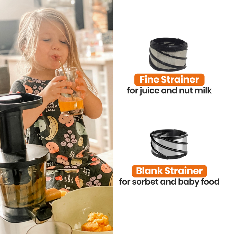 Collage of various food and drink items with text indicating what can be made from them with the Optimum 600M slow juicer