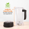 Thumbnail for froothie best high speed blender optimum 9200A award winner powerful 2611 watts, 2l bpa free jug wet dry use, measurement markings