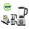 Thumbnail for optimum 9400 essential food blender smoothie drink maker with glass jug plastic food processor jug garlic peeler stainless steel grinder jar silver