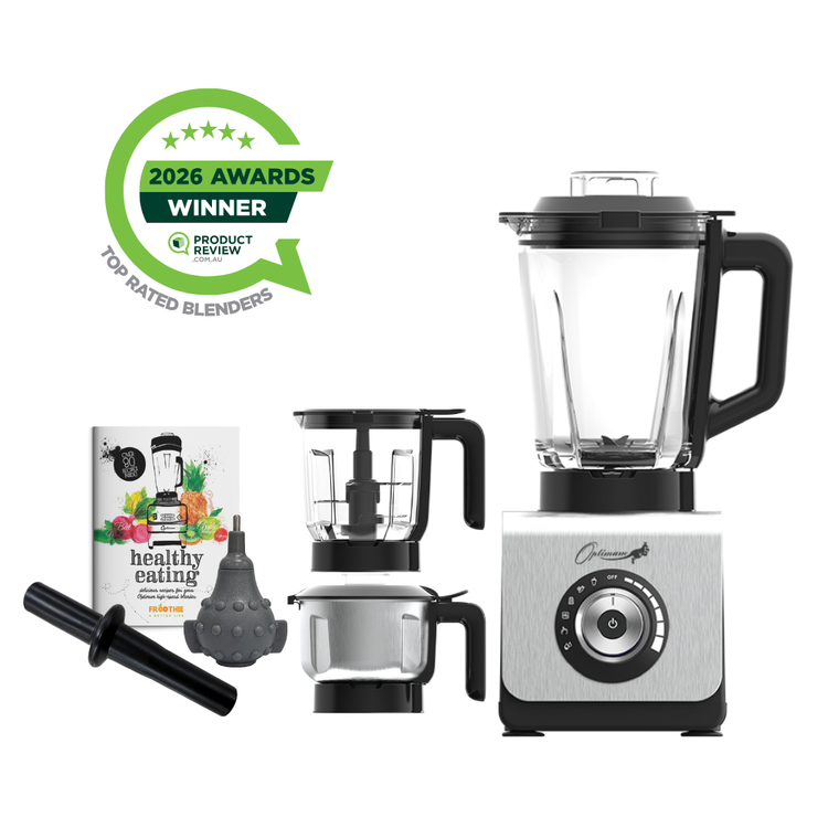 optimum 9400 essential food blender smoothie drink maker with glass jug plastic food processor jug garlic peeler stainless steel grinder jar silver