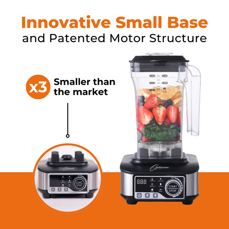 optimum g2.6 slim best smoothie maker australia, thin base, powerful motor